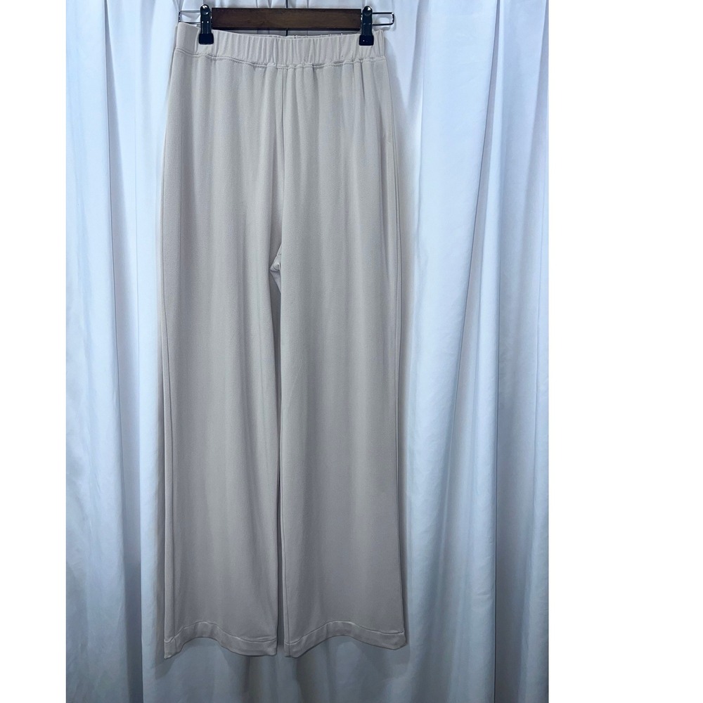 Simonton Says George Simonton Beige Wide Leg Elastic Waist Trousers Size ST